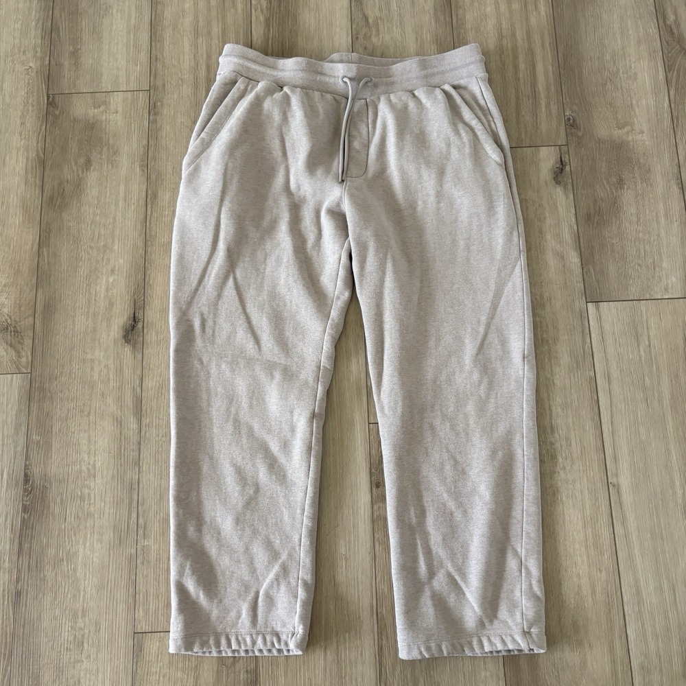 J.Crew Sweatpants Mens Large Minimalist Fleece Straight Leg Heather Grey Casual